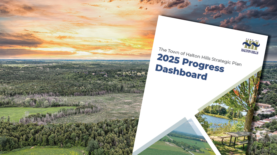 aerial shot of Halton Hills horizon